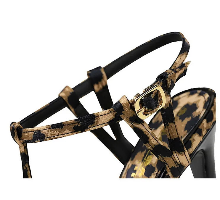 Sandals Women's T-strap Super High-heeled Open-toed Shoes, Sexy Thin-heeled Banquet Fashion Women's Shoes