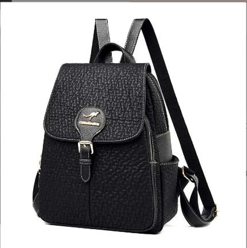 Women's Fashion Luxury Designer Leather Backpacks Large Capacity Zipper Shoulder Bags Female School Bag Travel Bag pack