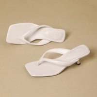 Formal Flip Flops Woman High Heels Cool Slippers Women's Summer New Retro Leopard Print Toe Square Heel Slippers Women Outside