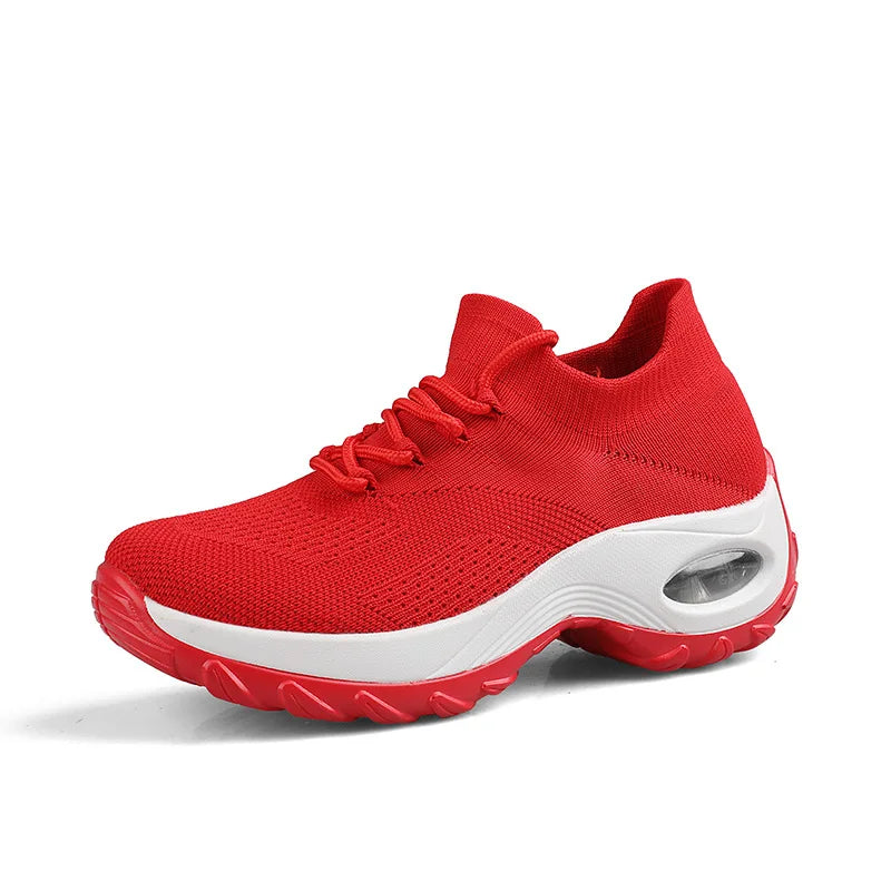 Lightweight Elastic Casual Women's Shoes Increased Height Slip-On Shake Shoes Breathable Comfortable