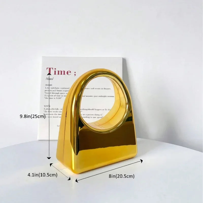 Ladies Wedding Party Crystal Iron Box Handbag Evening Bag Acrylic Material Hardness Internal Structure Pocket