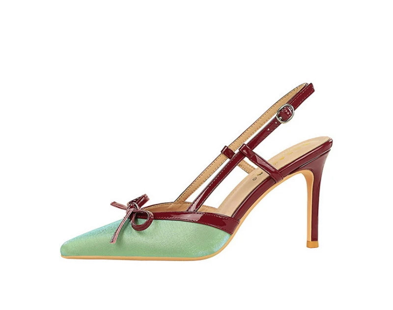 Bow Slim Heels High-End Women's Without Being Tired From Behind The Feet And Tripping Women's Singles Shoes