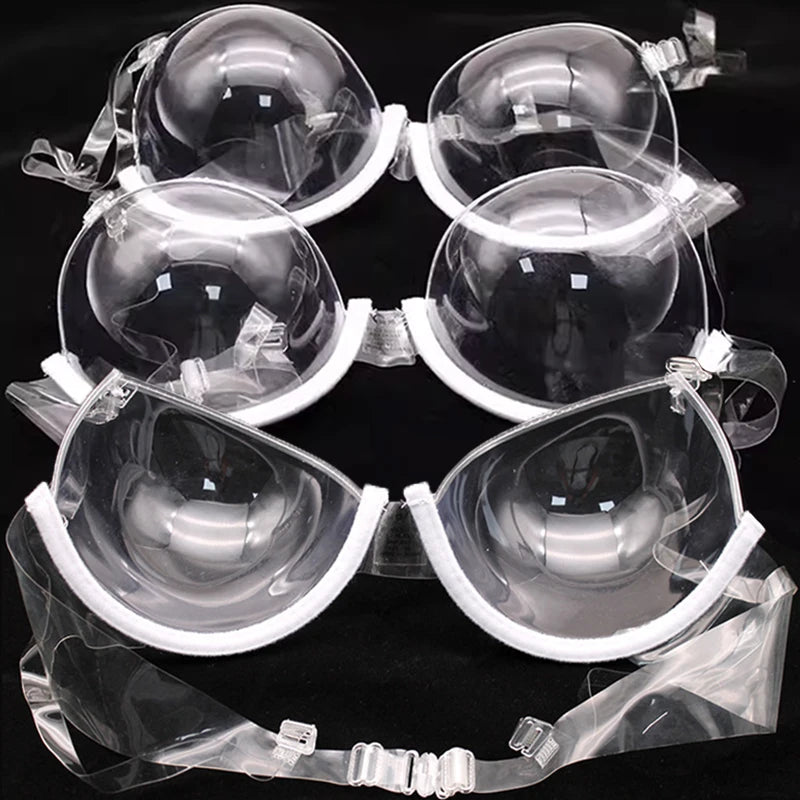 Sexy Transparent Push Up Bra Reusable TPU Ultra-thin Clear Straps Invisible Underwear Backless Bralette Top Lingerie
