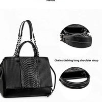 Fashionable Crocodile Pattern Tote Bag Women's Large Capacity Handbag High-End Feel Shoulder Bag Cross-Border New Model