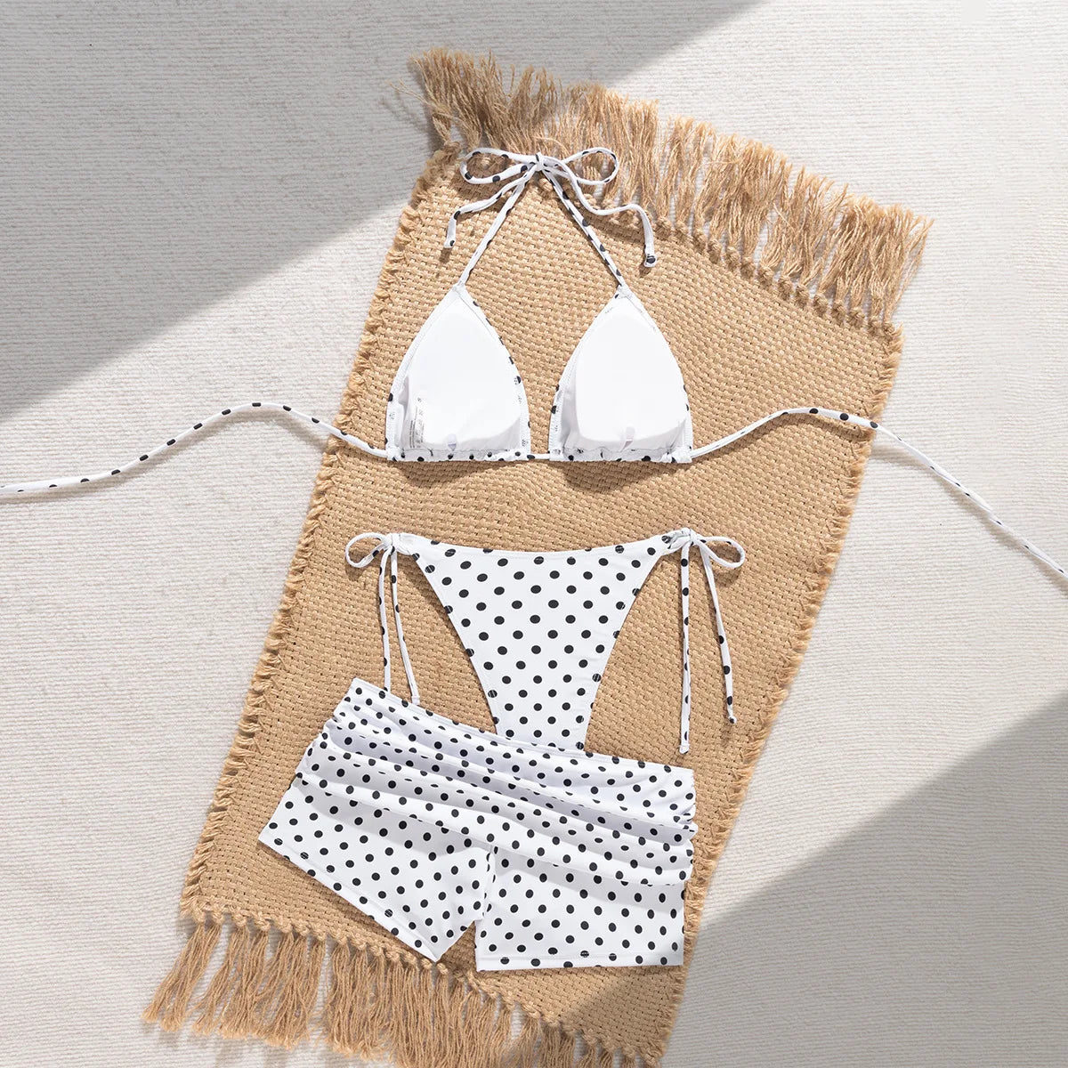 Polka Dot Sexy Bikinis Set Female Swimsuit Women Three-Piece Swimwear Beach Swim Wear Ladies Bathing Suits Bikini Pool Bathing Suit