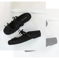 Ladies Slippers Bowknot Silks Satins Women Shoes Round Head Women Sandals Summer Shoes Women Slippers