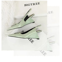 Spring Candy Fashion Pointed Toe Women Pumps Sling back Wedges High Heels Party Prom Mules Shoes