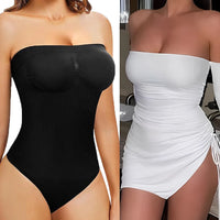Strapless Short Bodysuit for Women Tummy Control Shapewear Seamless Sculpt Body Shaper with Removable Straps
