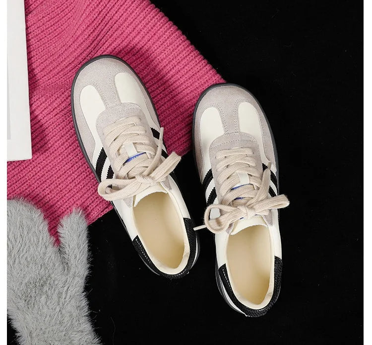 Women Tennis Sneakers Flats Ladies Fashion Lace-up Vulcanized Shoes Spring Autumn Woman Outdoor Trainers Footwear
