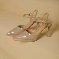 High Heels Sandals Women Fashion Solid Color Heels Sandals Pointed Toe Stiletto Ladies Commuting Single Shoes