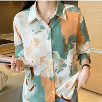 Casual Loose Long Sleeve Shirt for Women Korean Style Blouse Tops