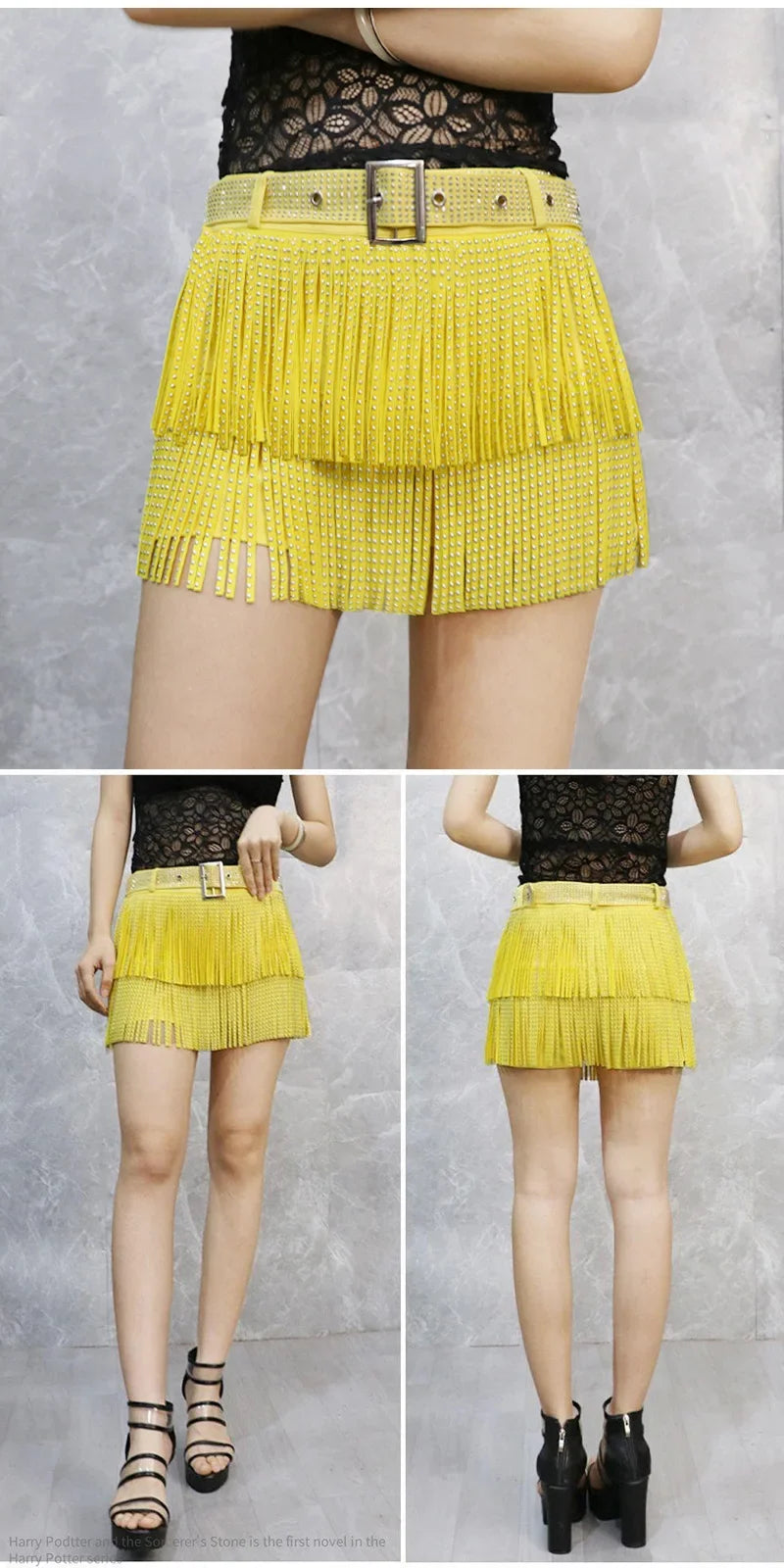 Tassel Short Shorts Women's Diamond Embellished Mid-Waist Dance Denim Hot Pants Outerwear Fashionable Korean Style Sexy