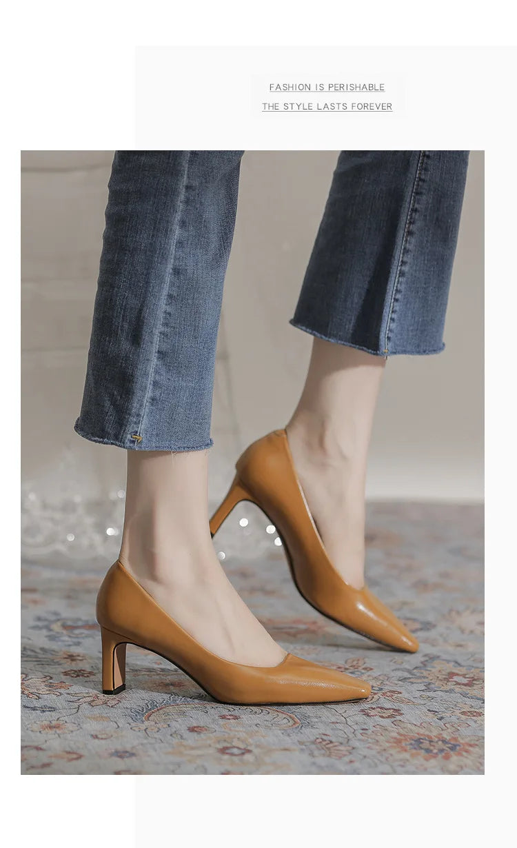Fashion Patent Leather Women's Pumps Square Toe Stripper Elegant Party Vintage Spring Ladies Shoes