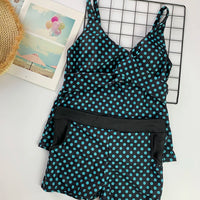 Women Dots Tankini Plus Size Swimwear Push Up Two Piece Swimsuit with Shorts High Waist Bathing Suit 2XL Polka Print Beachwear
