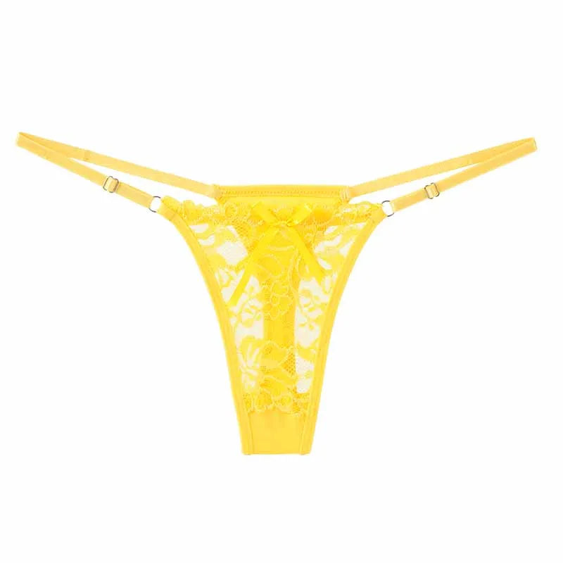 Lace Underwear For Women Low Rise Adjustable Waist Thongs Sexy G-String Female Breathable Underpants Lingerie