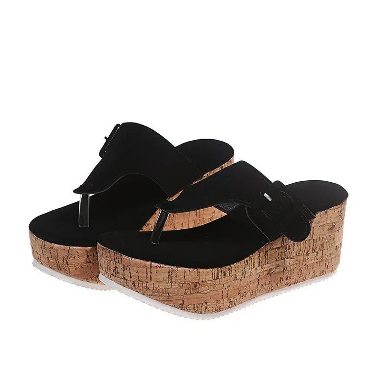 Women's Wedge Platform Sandals Women Summer Shoes Flip Flops Ladies 7.5cm Thick Bottom Casual Slippers Shoe - Natalia Home Fashion