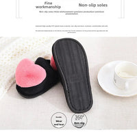 Warm Cotton Slippers Women's Cartoon Peach Heart Design Floor Anti-slip Home Slippers For girls - Natalia Home Fashion