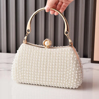Elegant Pearl Evening Bags For Women Luxury Vintage Dinner Bags Party Wedding Clutch Chain Pearl Purse Handbags