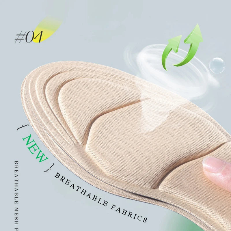Memory Foam Insoles Women High-heel Shoes Insoles Anti-slip Cut able Insole Comfort Breathable Heel Protection Massage Shoe Pads