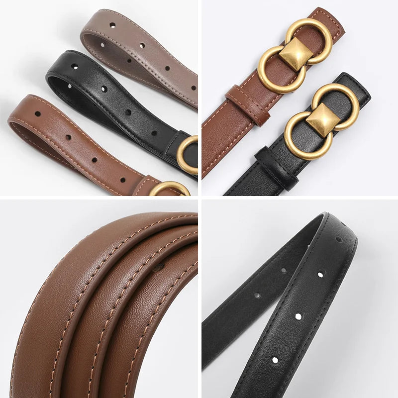 BEAUTODAY Belt Women Cow Leather Solid Color Symmetrical Buckle Waistband Jeans Dress 2024 Ladies Accessories Handmade 91102 Natalia Home Fashion    Natalia Home Fashion