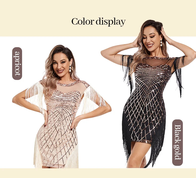 Sequin Retro Dress Embroidered Dress Prom Dress for women