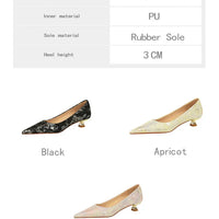 Floral cloth surface 3 cm Kitten heels Women Shoes Sweet Fashion Low Heel Ladies Shoes pointed Toe Women Pumps