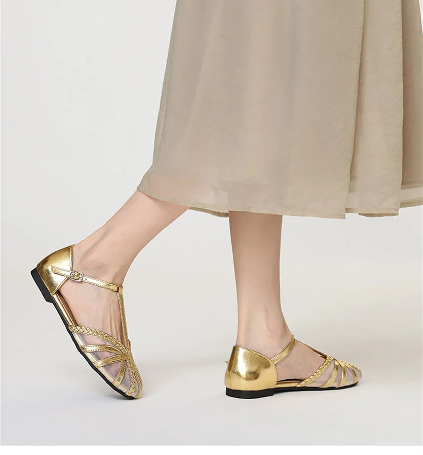 Designer Roman Flats Sandals Women Summer New Gladiator Low Heel Women Sandals