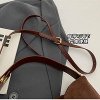 Retro Bag for Women's Textured Frosted Shoulder Bag with Large Capacity Crossbody Commuting Tote Bag