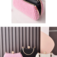 Elegant Pearl Evening Bags For Women Luxury Vintage Dinner Bags Party Wedding Clutch Chain Pearl Purse Handbags