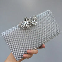 Diamond Encrusted Dinner Bag And Clutch, Square Hard Box Fully Lined With Diamonds.