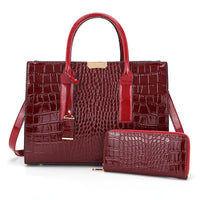 Luxury Handbags Alligator Designer PU Patent Leather Crossbody Bag For Women Tote Retro Ladies Messegner Shoulder Bags Bolsa Sac