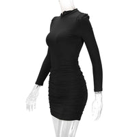 Sexy Slim-fitting Long-sleeved Dress, Bubble-sleeved Medium and Long Women's Bodycon Dresses
