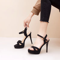 High Heels Sandals Summer Sexy Ankle Strap Open Toe Party Dress 12CM Platform Gladiator Women Shoes