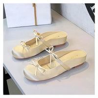 Ladies Slippers Bowknot Silks Satins Women Shoes Round Head Women Sandals Summer Shoes Women Slippers