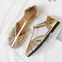 Designer Roman Flats Sandals Women Summer New Gladiator Low Heel Women Sandals