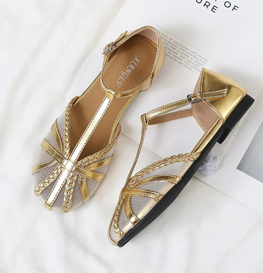 Designer Roman Flats Sandals Women Summer New Gladiator Low Heel Women Sandals