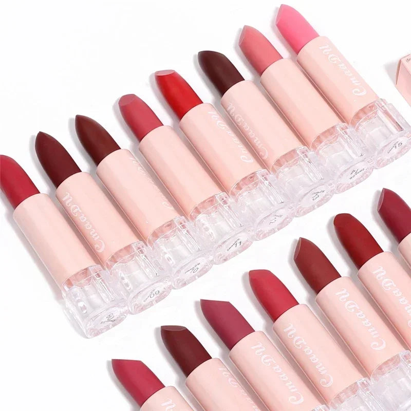 Woman Sexy 15Colors Velvet Matte Lipstick Lip gloss Tint for Lips Long Lasting Waterproof Non-stick Cup Lip Cosmetics Lip Make Up
