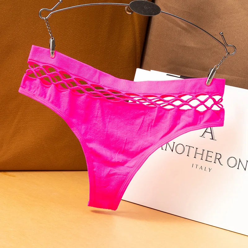Sexy thong fishing net hollow design underwear for women casual Under pants
