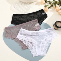Women's Lace Panties Sexy Perspective Underwear Seamless Hollow Out Briefs Female Low Rise Floral Transparent Soft Lingerie