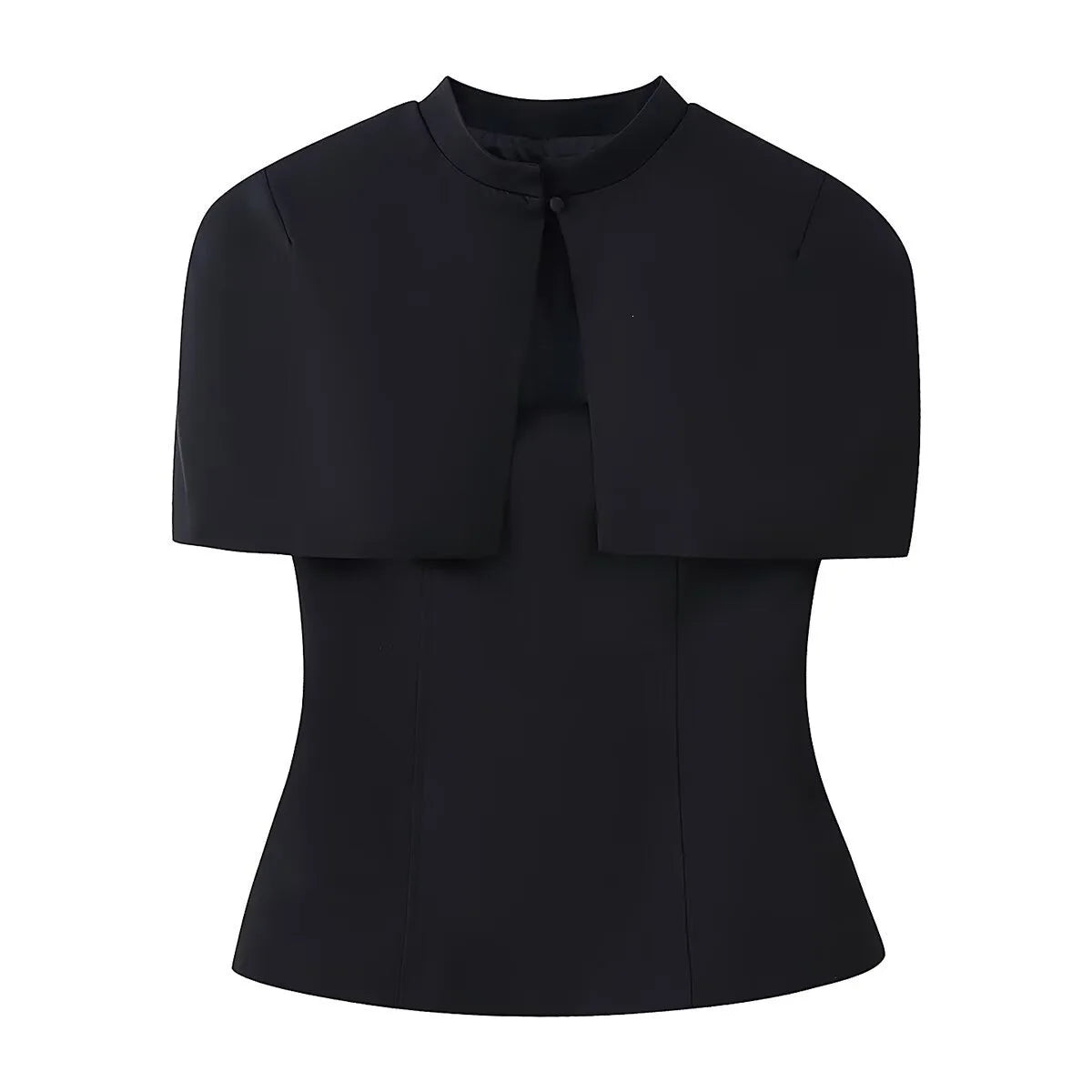 Fashionable French Style Two-Piece Set with off shoulder Top And Elegant Cape Lady Top Summer Casual Outfit for Young Women