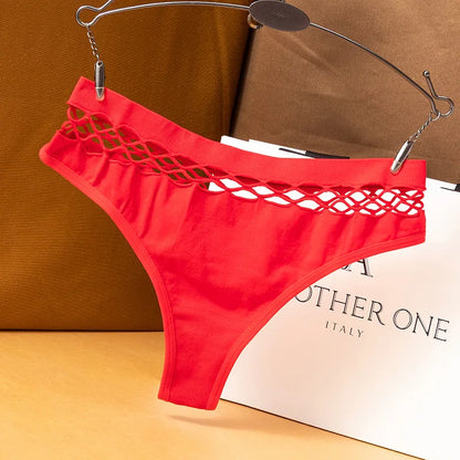 Sexy thong fishing net hollow design underwear for women casual Under pants