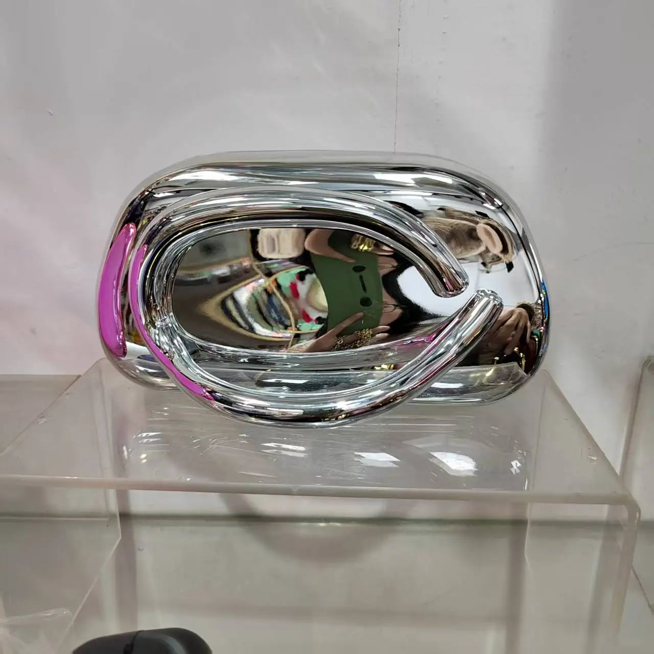 Elegant Metallic Stylish Women Box Purse Clutch Bag Evening Purse