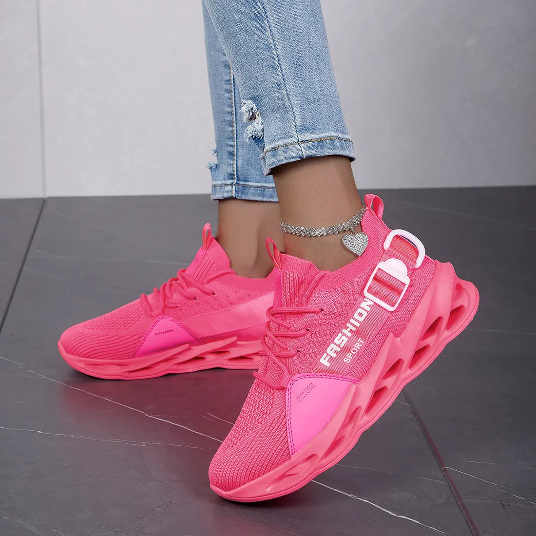 Trendy Pink Running Sneakers Shoes Women Walking Sneakers Breathable Women's Sports Shoes Lightweight Women's Sneakers Outdoor Natalia Home Fashion    Natalia Home Fashion