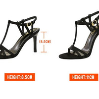 Sandals Women's T-strap Super High-heeled Open-toed Shoes, Sexy Thin-heeled Banquet Fashion Women's Shoes