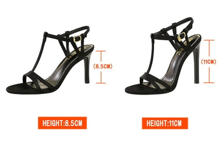 Sandals Women's T-strap Super High-heeled Open-toed Shoes, Sexy Thin-heeled Banquet Fashion Women's Shoes