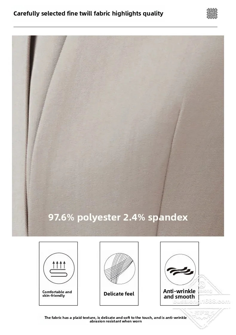 Elegant Professional Suit Dress Two-Piece Set Workwear Beauty Salon Uniform Long Sleeve Formal Outfit Polyester Fiber