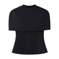 Fashionable French Style Two-Piece Set with off shoulder Top And Elegant Cape Lady Top Summer Casual Outfit for Young Women