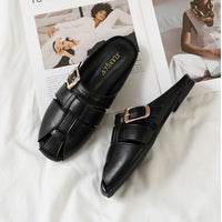 Designer Women Sandals Mules Summer Roman Slippers Fashion Buckle Woven Casual Soft sole Shoes