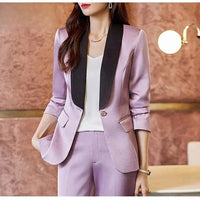 Elegant Casual Fashionable Women's Semi formal Suit Cotton Suit Jacket Matching Set Business Attire High End Workwear