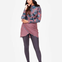 Muslim Swimwear Women Modest Patchwork Hijab Long Sleeves Sport Swimsuit 3pcs Islamic Burkinis Wear Bathing Suit